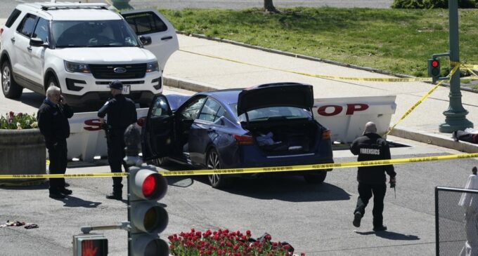 Police officer dead as vehicle rams into US Capitol barricade