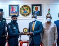 PHOTOS: Sanwo-Olu honours police officer assaulted by traffic offender