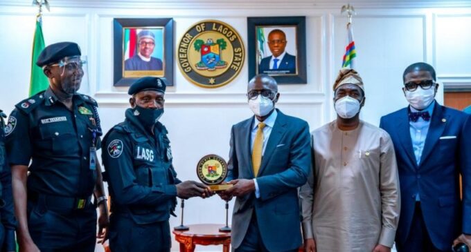 PHOTOS: Sanwo-Olu honours police officer assaulted by traffic offender