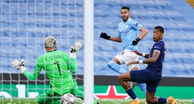 Mahrez double against PSG fires Man City into first UCL final