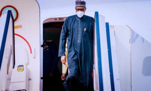 PHOTOS: Buhari returns to Nigeria after four days in France