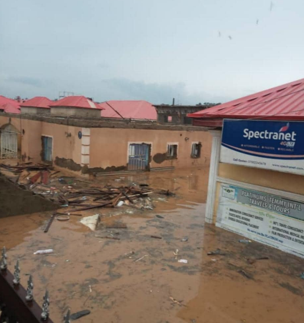 Igwe's office complex overrun by flooding on August 26, 2020