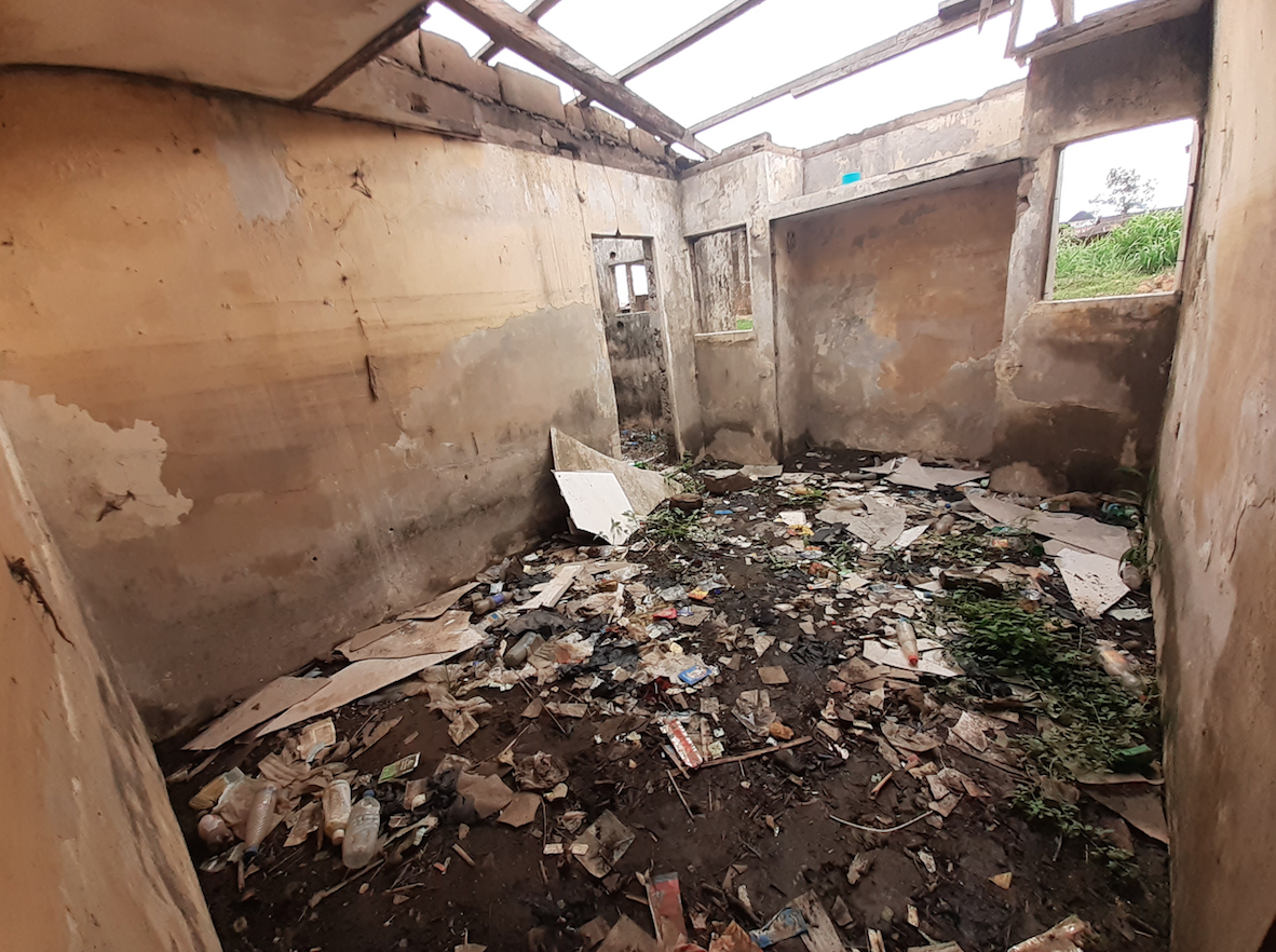 Essang's family apartment destroyed by flooding; Nelson Mandela street, Calabar