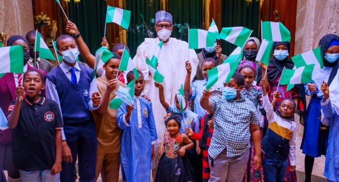PHOTOS: Buhari celebrates Children’s Day at Aso Rock
