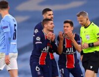 PSG players accuse referee of swearing at them during defeat to Man City