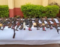 Charms, rifles recovered as Ebonyi police arrest 60 suspects for ‘robbery, arson’