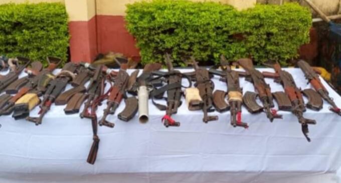 Charms, rifles recovered as Ebonyi police arrest 60 suspects for ‘robbery, arson’