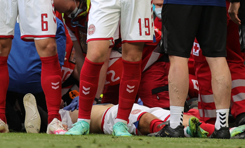 Christian Eriksen collapses during Denmark’s game against Finland