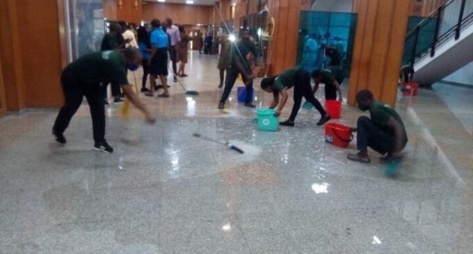 EXTRA: National assembly complex flooded after downpour (photos)