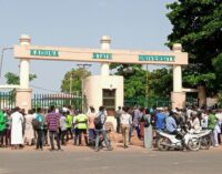 Fee hike: Kaduna varsity denies shutting gates as students stage protest