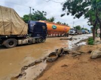 PHOTOS: Trucks stranded as residents, motorists lament gridlock on Okene-Auchi road