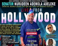 EXTRA: Adeleke takes campaign for Osun 2022 guber poll to Hollywood