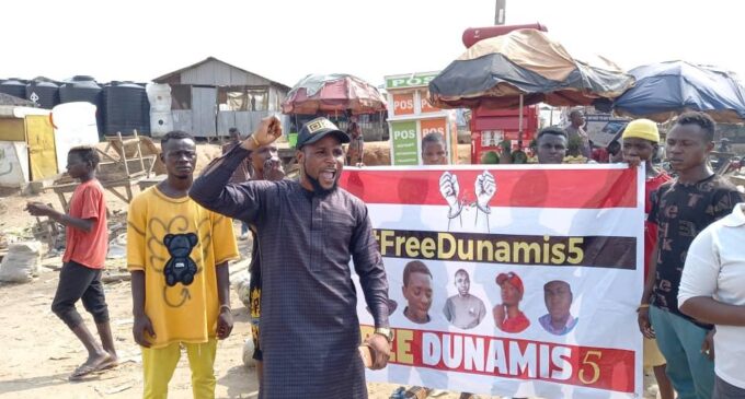 #BuhariMustGo: Activists protest at Dunamis Church over members’ arrest
