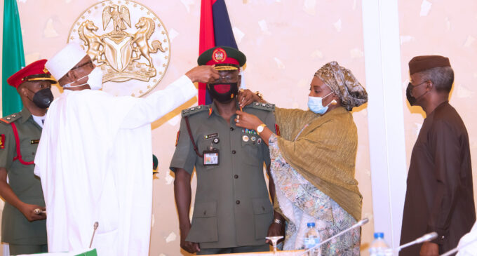 PHOTOS: Buhari promotes Faruk Yahaya to three-star general