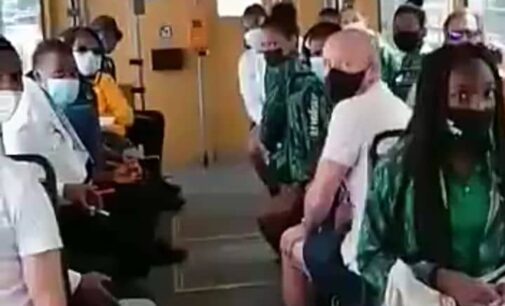 VIDEO: ‘You represent a terrorist government’ — Nigerian man harasses Super Falcons on public bus in Austria