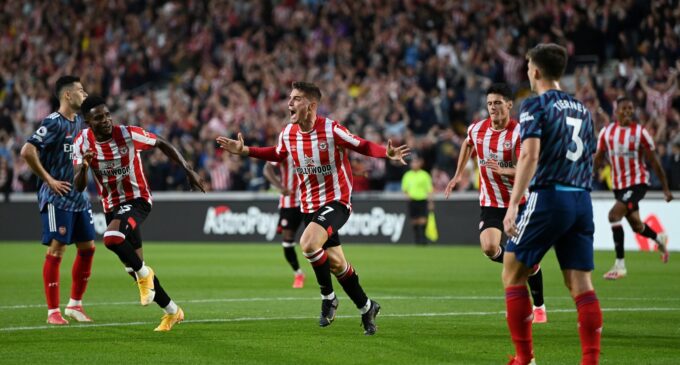 Brentford beat Arsenal in first top-flight game for 74 years