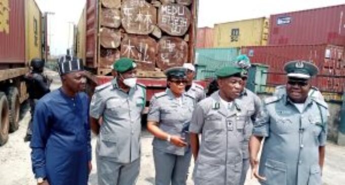 Two arrested for ‘smuggling’ as customs intercepts trucks of unprocessed timber in Rivers
