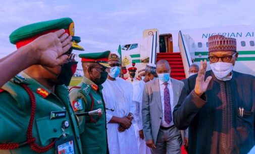 PHOTOS: Buhari returns to Nigeria — after 17 days in UK