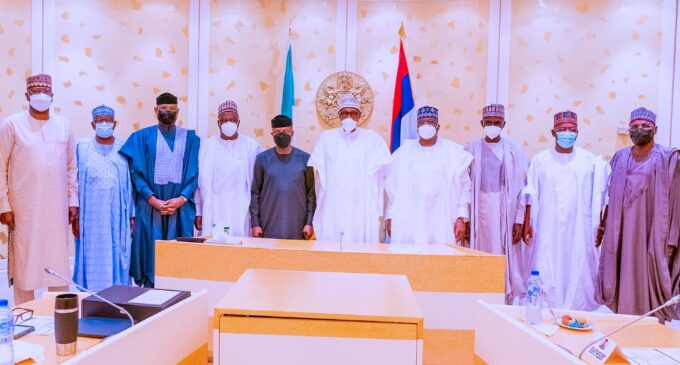 PHOTOS: Buhari meets with national assembly leadership after signing PIB