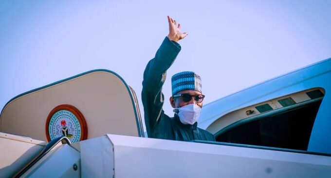 PHOTOS: Buhari departs Abuja for UN general assembly in New York