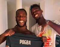 WATCH: Pogba joins Burna Boy on UK stage after Man Utd’s EPL game