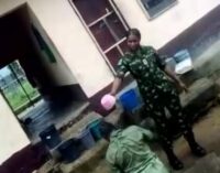 VIDEO: Soldier bathes corps member with dirty water in Calabar