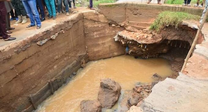 Flood: Residents stranded as bridge collapses in Ekiti community