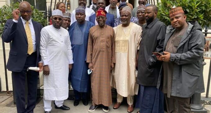 PHOTOS: Deputy speaker leads lawmakers to visit Tinubu in London