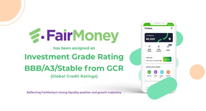 MyCredit Investments Limited (Fairmoney) receives investment grade ratings from GCR (Global Credit Ratings)