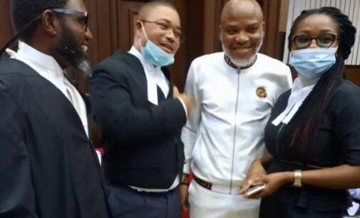 Nnamdi Kanu in court for trial
