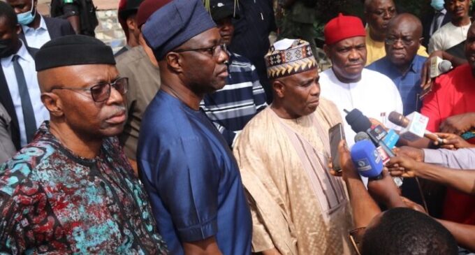 ‘We’re hopeful he’ll return to our party’ — four PDP governors visit Mimiko