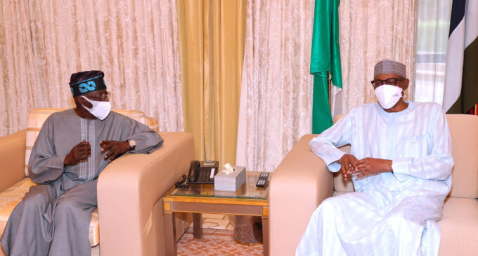 PHOTOS: Tinubu meets Buhari at presidential villa