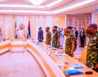 PHOTOS: Buhari meets service chiefs for security briefing