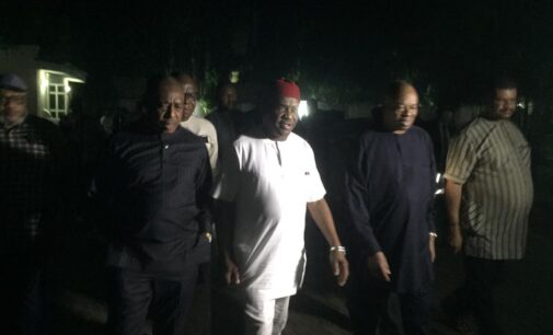 PHOTOS: Wike arrives Mary Odili’s home — after search by security agents