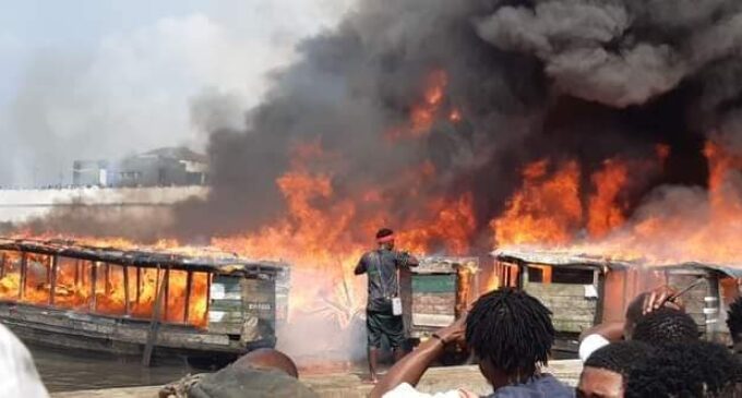Many feared dead as fire razes boats at Port Harcourt jetty