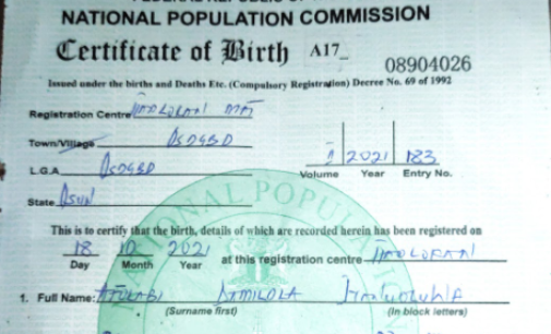 UNDERCOVER: With N500, you can obtain birth certificate for a non-existent Nigerian child