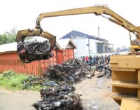 Lagos crushes 482 motorcycles seized for ‘breaking traffic laws’