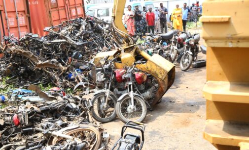 ‘Lagos not banana republic’ — taskforce speaks on crushing of 482 motorcycles