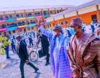 PHOTOS: Buhari inaugurates projects in Borno — after ISWAP attack
