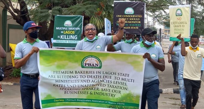 PHOTOS: Bakers protest in Lagos over multiple levies by state agencies