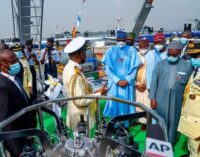 Buhari inaugurates third defence vessel built by navy in Lagos