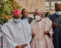 PHOTOS: Ganduje pays condolence visit to Kwankwaso over brother’s death