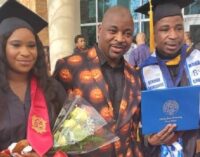 MC Oluomo’s son taunts critics who call his dad a ‘tout’