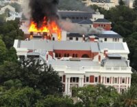 Fire razes South Africa’s parliament building