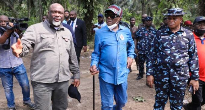Wike visits illegal refinery sites, vows to prosecute culprits