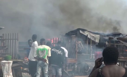Many shops destroyed as fire razes market in Delta
