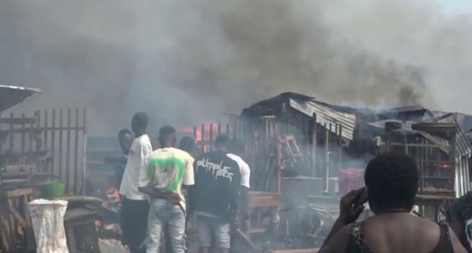 Many shops destroyed as fire razes market in Delta