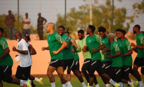 PHOTOS: Super Eagles hold training session in Cameroon ahead of Egypt test