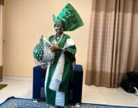 This is Iyabo Afolabi, the flamboyant ‘best-dressed fan’ at Nigeria-Egypt game