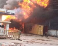 PHOTOS: Filling station razed as tanker explodes in Abia